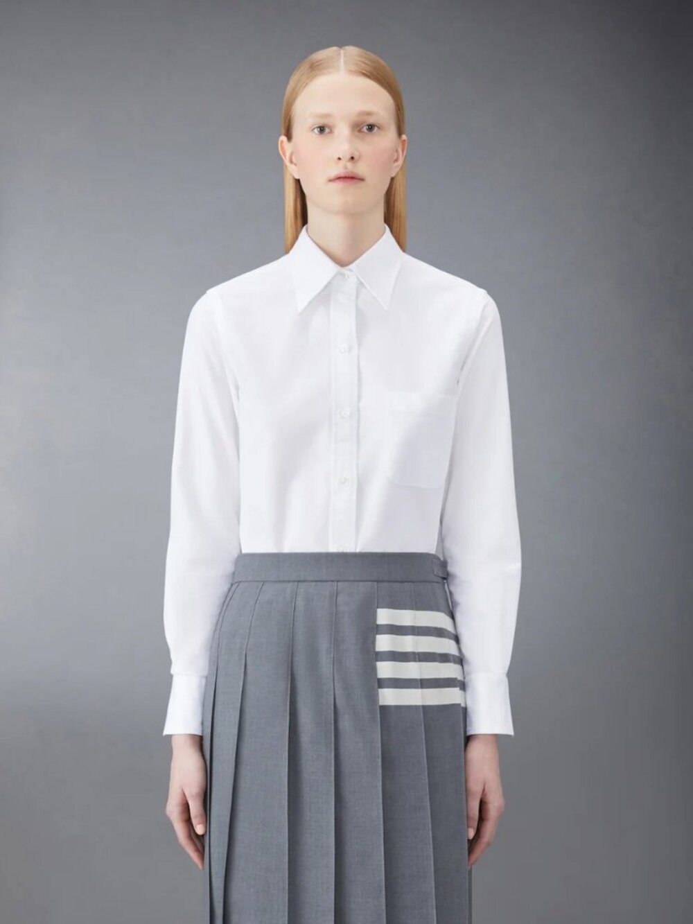 NWT THOM BROWNE Oxford Classic Shirt White Women's Size 1